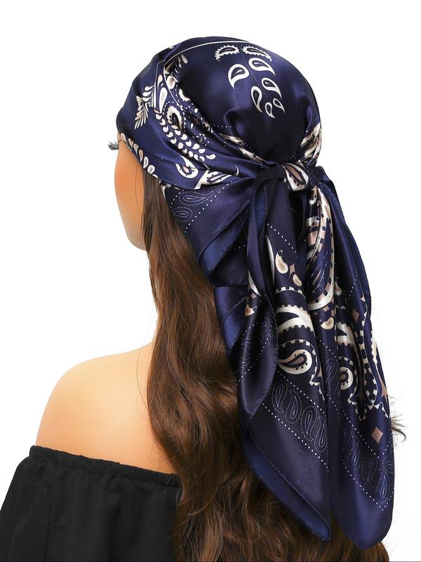 Women's Elegant Paisley Print Square Scarf, 2024 New Style Casual Soft Comfortable Shawl for Daily Wear, Fashion Accessories for Women & Girls for Outfit Matching