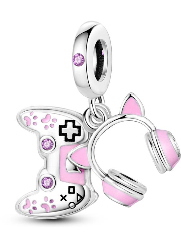 Cute Game Earphones Design Pendant, Fashionable Game Console Charm for Women & Girls, Trendy All-match & Exquisite DIY Jewelry for Birthday Gift