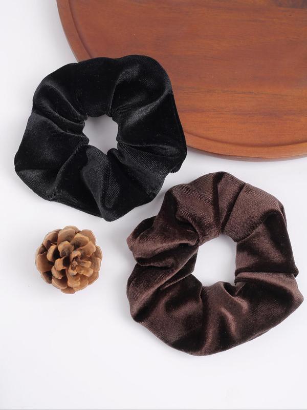 Velvet Scrunchies, High Stretch Hair Tie, Durable Hair Accessories for Women & Girls, Minimalist Headwear Suitable for Thick Hair