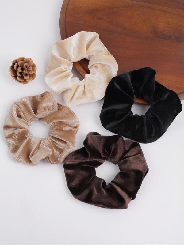 Velvet Scrunchies, High Stretch Hair Tie, Durable Hair Accessories for Women & Girls, Minimalist Headwear Suitable for Thick Hair