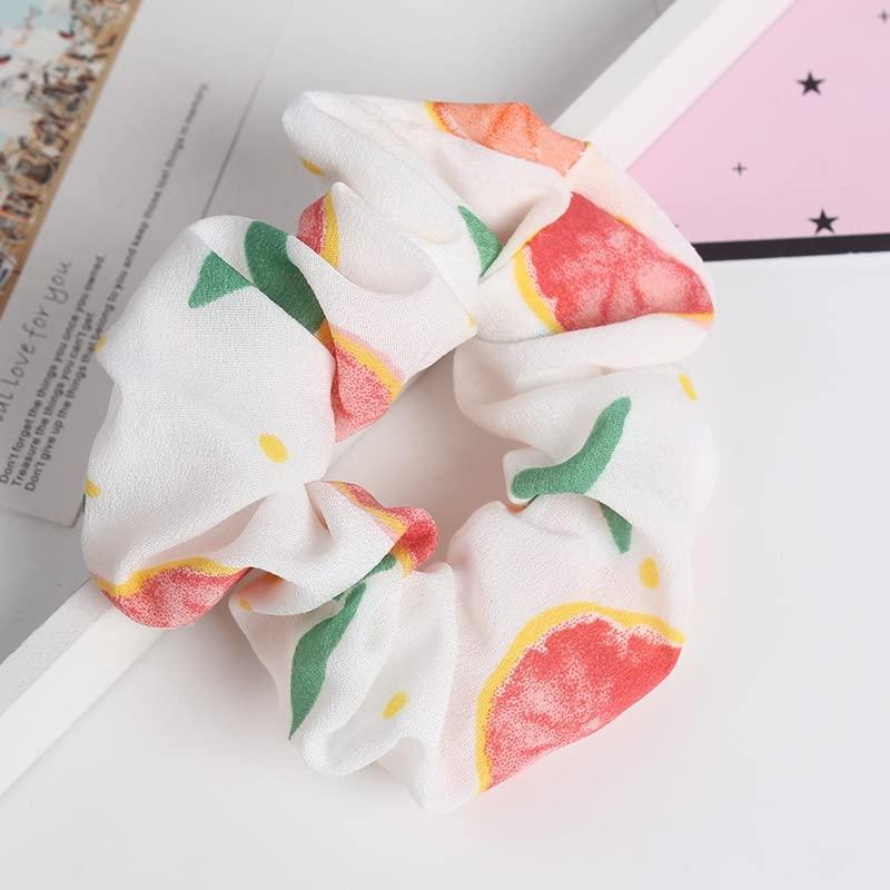 Spring Summer Floral Hair Scrunchies for Women with Soft and Silky Hair - 5 Pack; Cute Boho and stylish hair ties that make a strong Style Statement