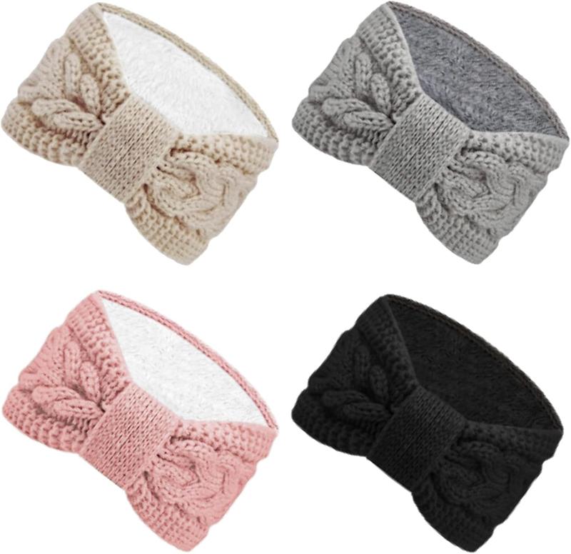 Warm Winter Headbands for Women  Crochet Turban Ear Warmer Headband Gifts with Plush