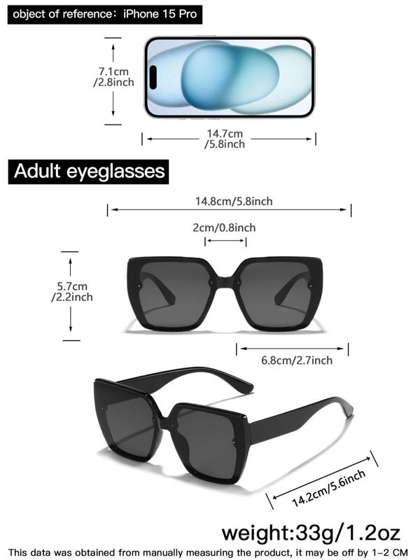 Casual Minimalist Sunglasses for Men & Women for Beach Vacation, 2024 Trendy Square Frame Sunglasses for Women, Fashionable Accessories for Trip & Driving Use with Glasses Cloth & Box Gifts