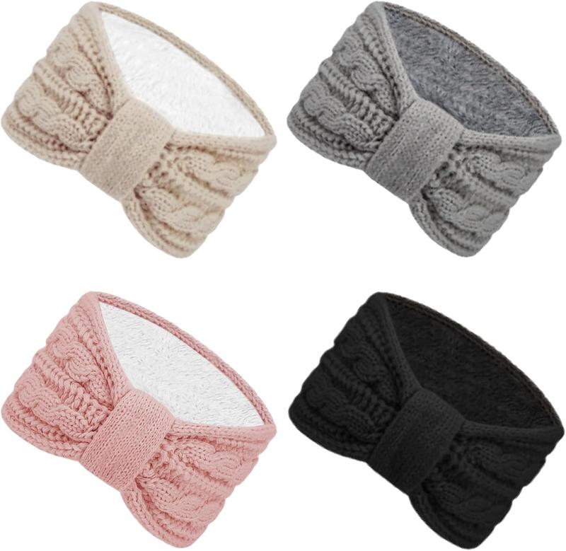 Warm Winter Headbands for Women  Crochet Turban Ear Warmer Headband Gifts with Plush