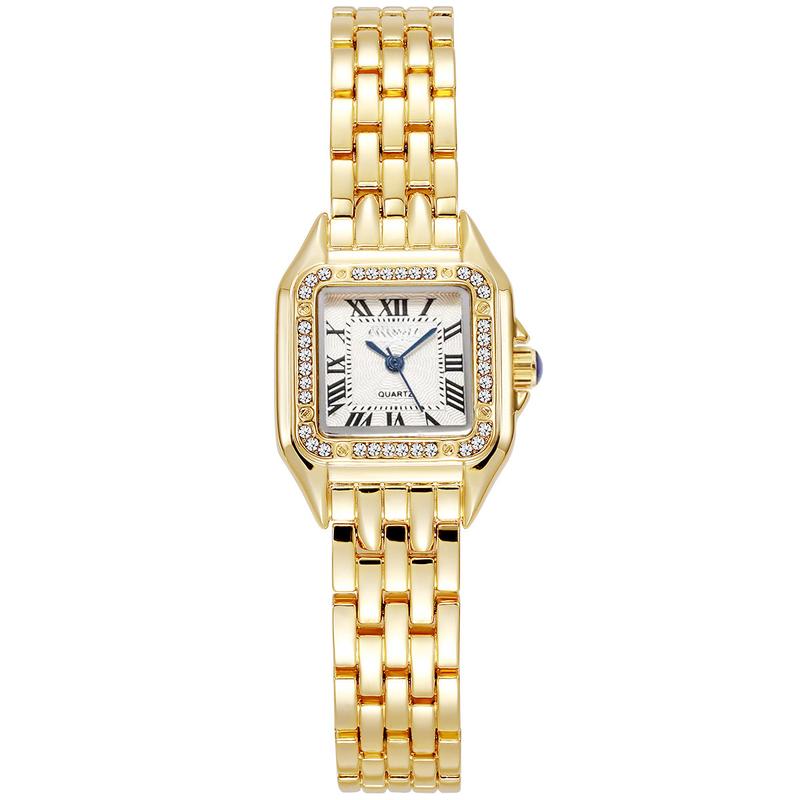 Womens Square Fashion Watch - Quartz movement - Gold and Silver