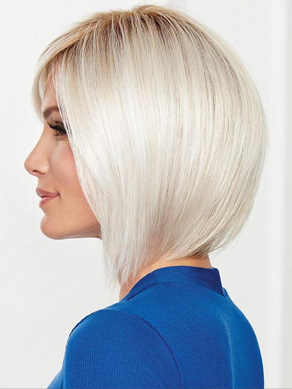 12 Inch Short Straight Bob Wig without Bangs for Women, Elegant Temperament Synthetic Hair for Daily Use & Party