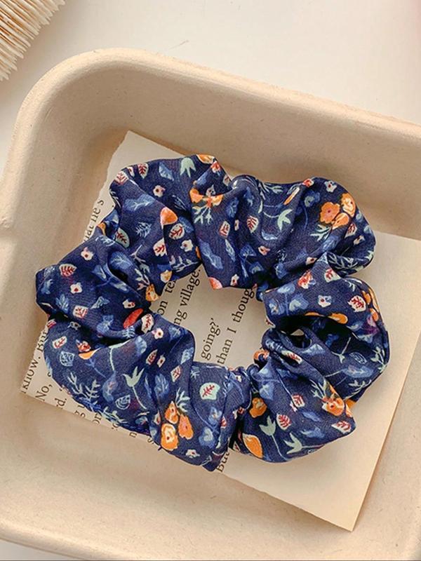 Women's Cute Ditsy Floral Print Hair Scrunchies, Casual Trendy Hair Ties, Fashionable Hair Accessories for Daily & Party Decoration