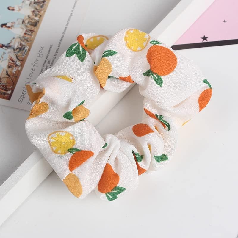 Spring Summer Floral Hair Scrunchies for Women with Soft and Silky Hair - 5 Pack; Cute Boho and stylish hair ties that make a strong Style Statement