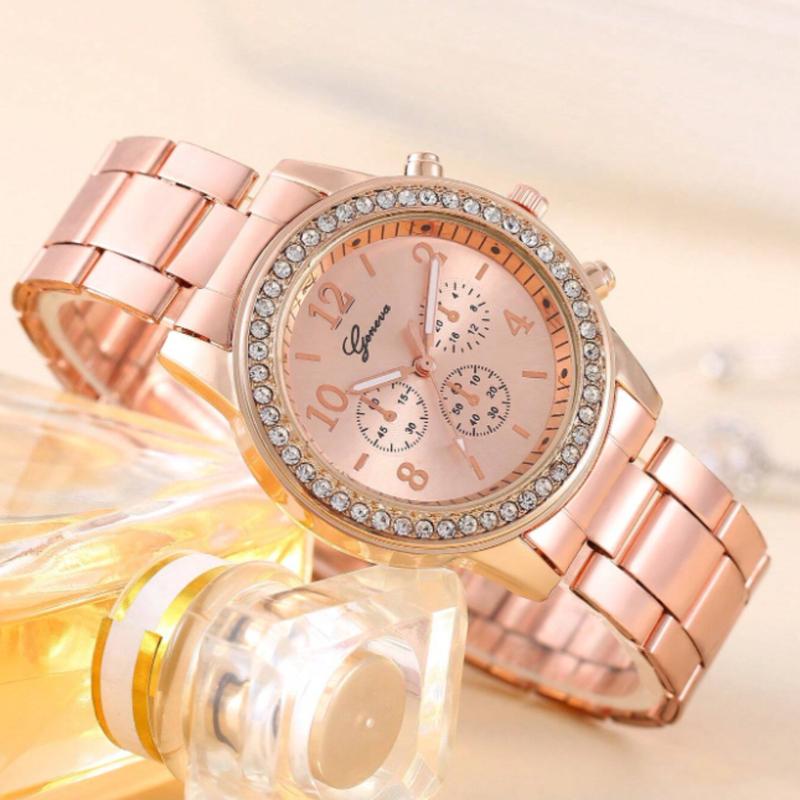 Fashion Women's Digital Three-Eye Steel Band Quartz Watch Women's Watch Gift To Friends