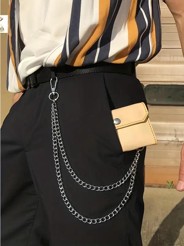 Punk Style Chain Design Pants Belt, Fashionable Double Layered Waist Chain for Jeans Trousers, Trendy All-match & Exquisite Belt for Birthday Gift