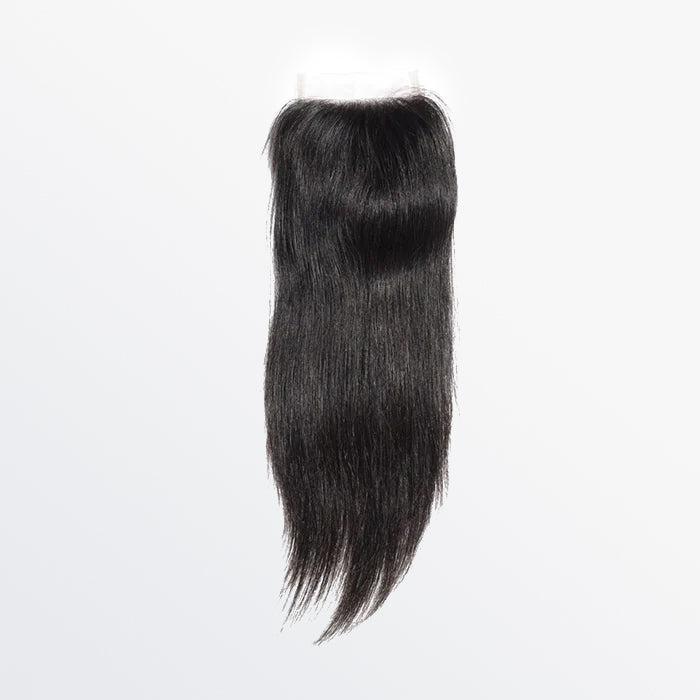 [Ashine] Free Parted Lace 4x4 Closure #1B Natural Black 100% Human Hair Pre Plucked Pre Bleached Pre Cut