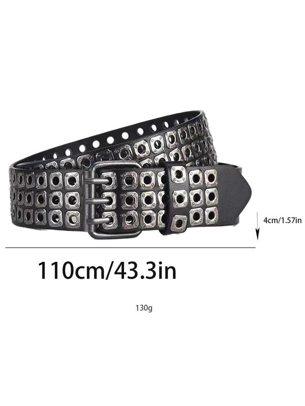 Punk Style Square Rivet Design PU Buckle Belt, Fashion Belt for Women for Daily Clothing Decor, Trendy All-match & Exquisite Belt for Birthday Gift