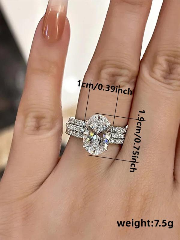 Women's Elegant Rhinestone Decorated Promise Ring, 3pcs Fashion Jewelry for Party, Daily Clothing Decor, Trendy All-match & Exquisite Jewelry for Birthday Gift