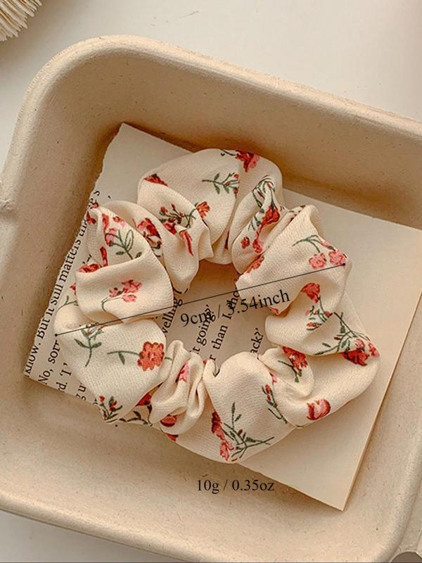 Women's Cute Ditsy Floral Print Hair Scrunchies, Casual Trendy Hair Ties, Fashionable Hair Accessories for Daily & Party Decoration