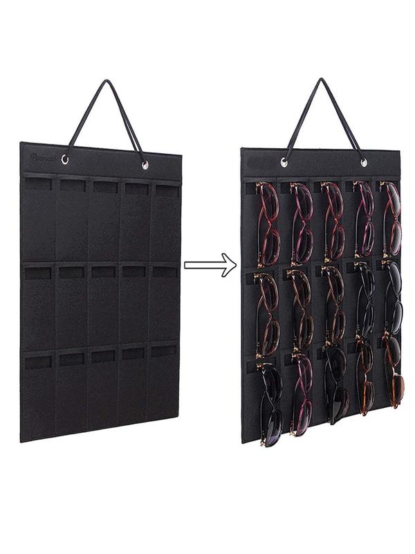 Felt Sun Glasses Storage Bag, Multi-grid Sun Glasses Display Holder, Sun Glasses Storage Organizer for Home & Travel