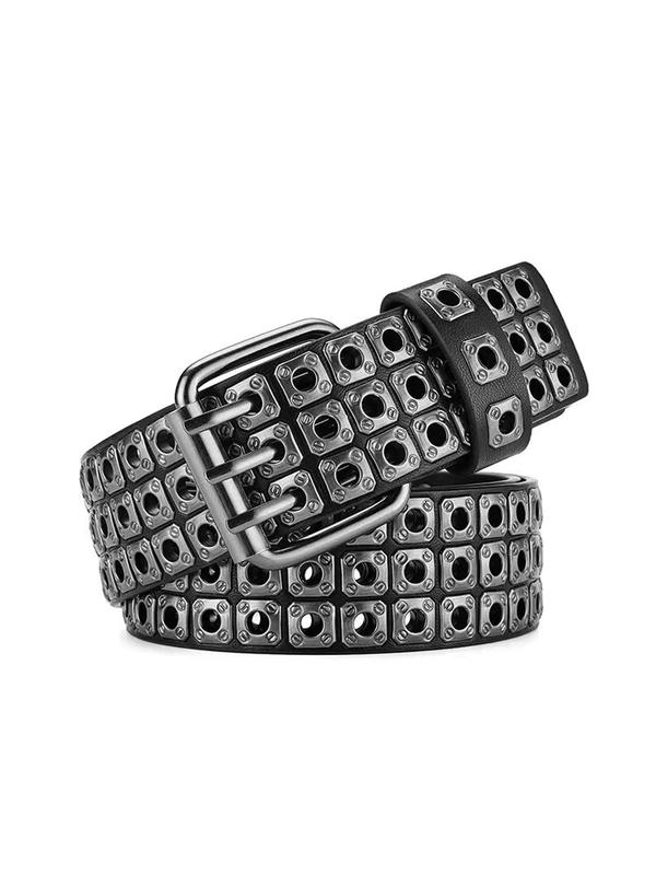 Punk Style Square Rivet Design PU Buckle Belt, Fashion Belt for Women for Daily Clothing Decor, Trendy All-match & Exquisite Belt for Birthday Gift