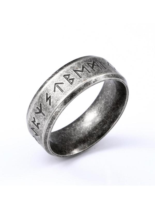 Vintage Letter Pattern Punk Promise Ring for Her & Him, Street Party Fashion Goth Accessories, Fashion Rings Jewelry Accessories for Men & Women