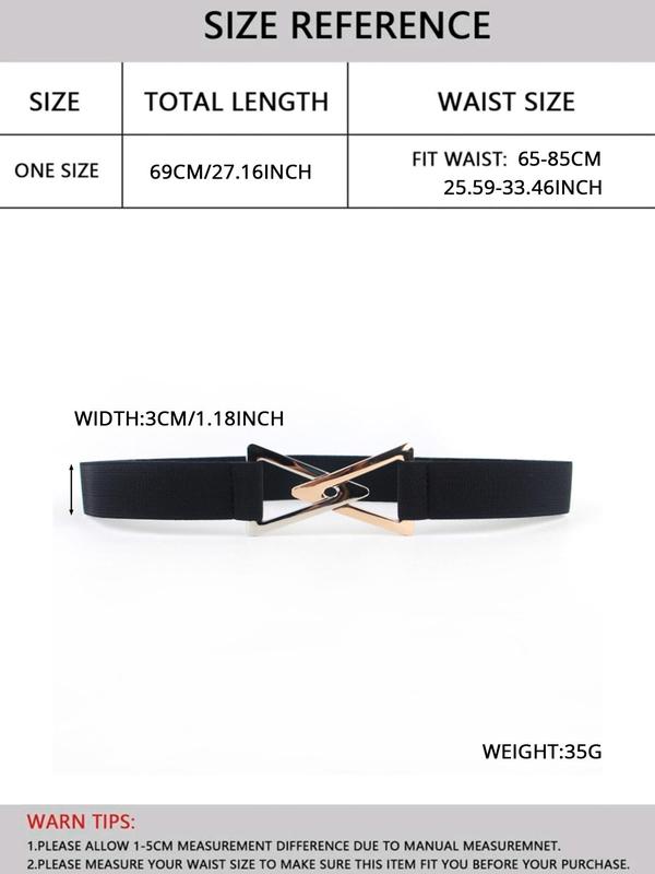 Women's Plain Geometric Design Buckle Belt,  Fashionable All-match Symmetrical Buckle Belt, Casual Waistband for Jeans Trousers