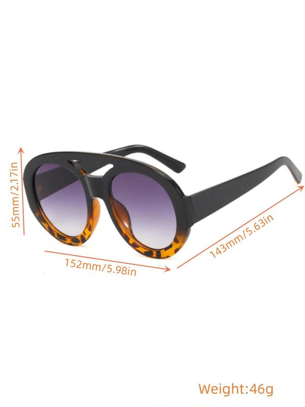 Unisex Street Style Y2k Sunglasses with Double Bridges, 1 Pair Trendy Casual Oval Frame Sunglasses for Everyday Use, Fashion Accessories for Outdoor Activities