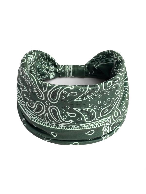 Paisley Print Sports Hair Band, Breathable Wide-brimmed Hair Band for Yoga Gym Workout Tennis Pickleball, 4 Counts Summer Back To School Sweat Absorbing Hair Band for Women & Girls, Fall Outfits, Fallfreshness