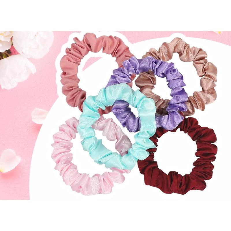 30Pack Small Silk Satin Hair Scrunchies, Hair Ties for Women Girls Hair Accessories Gift (Multicolor A)