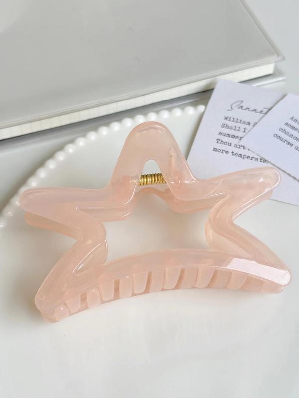 Cute Star Shaped Hair Claws (3counts), Preppy Style Hair Claws, Fashionable Hair Accessories for Women & Girls