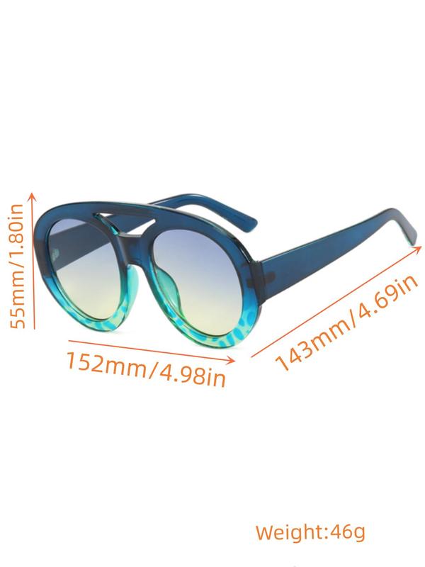 Unisex Street Style Y2k Sunglasses with Double Bridges, 1 Pair Trendy Casual Oval Frame Sunglasses for Everyday Use, Fashion Accessories for Outdoor Activities