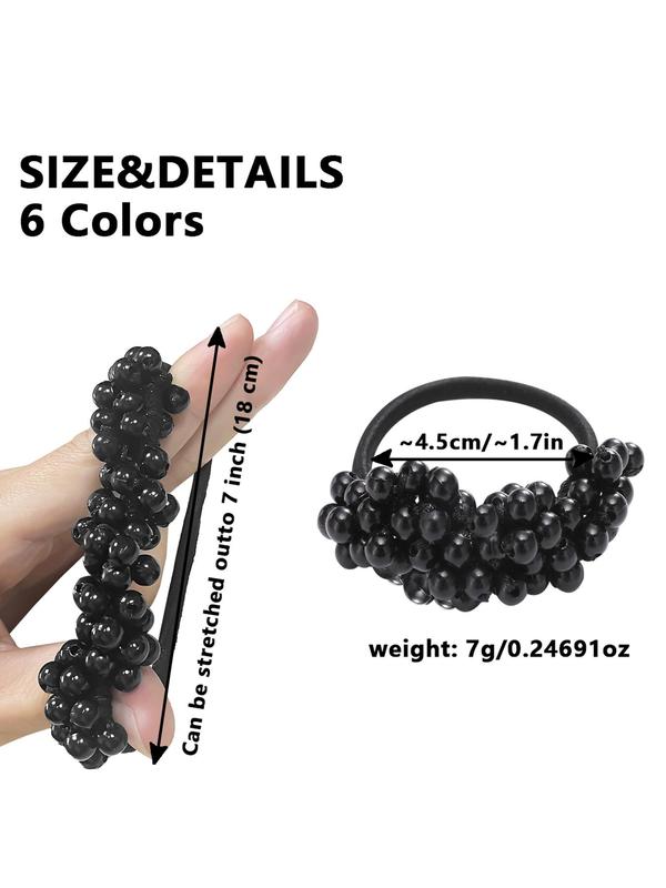 Faux Pearl Decorated Hair Tie, Casual Simple High Stretch All Match Hair Scrunchie for Women, Daily Use Clean Girl Outfit Hair Accessories, High Elastic Ponytail Holder for Teen Girl