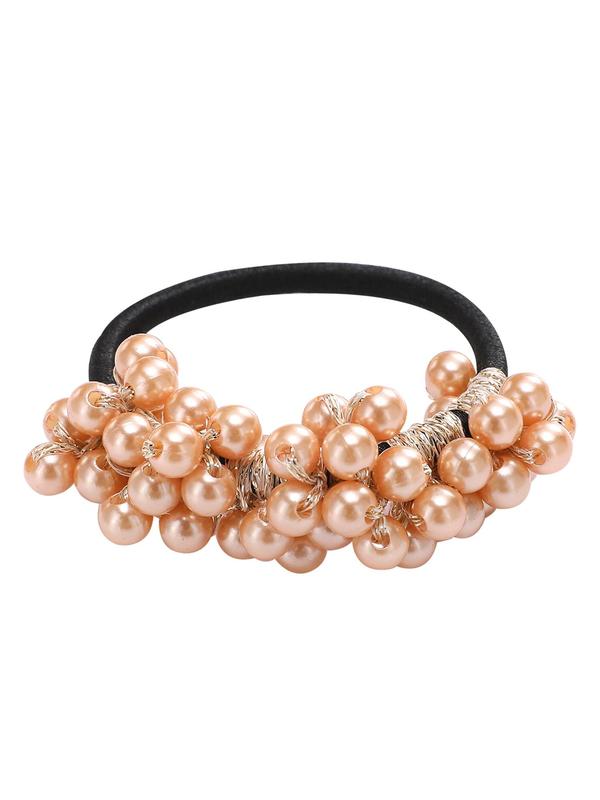 Faux Pearl Decorated Hair Tie, Casual Simple High Stretch All Match Hair Scrunchie for Women, Daily Use Clean Girl Outfit Hair Accessories, High Elastic Ponytail Holder for Teen Girl