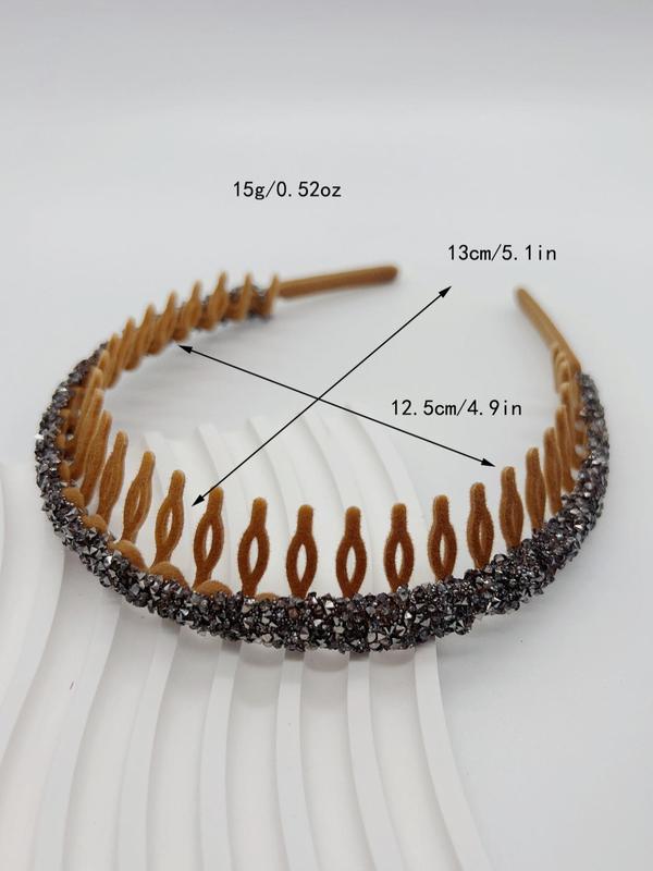 3pcs Flocked Rhinestone Decorated Hair Hoop,  Cute Hairstyles, Comb Design Anti Slip Headband, Casual Hair Accessories for Women & Girls