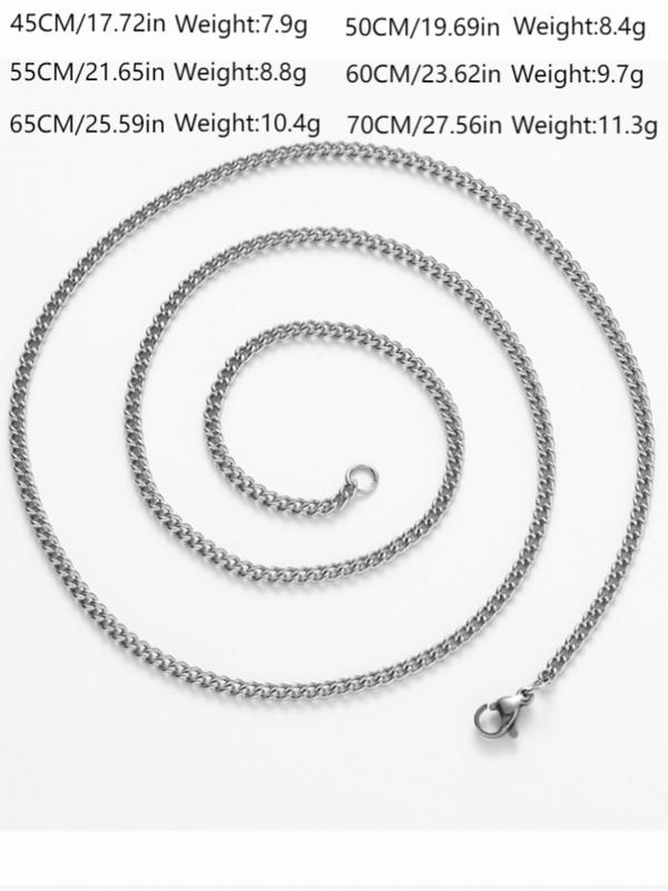 Simple Matching Chain Necklace, Stainless Steel Minimalist Necklace Jewelry for Party, Daily Clothing Decor, Classic Fashion Accessories for Daily Wear