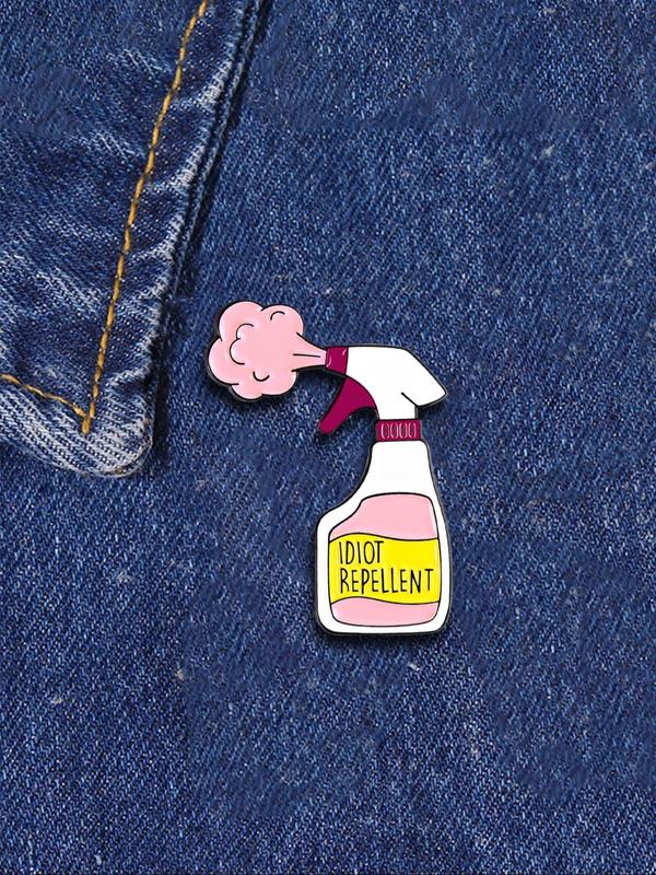 Cartoon Spray Bottle Design Brooch, Cute Clothes Brooch for Women & Men, Fashion Jewelry for Party, Daily Clothing Decor, Trendy All-match & Exquisite Brooch for Birthday Gift