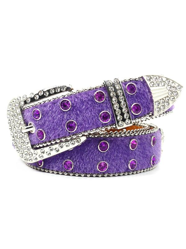 Fashion Colorblock Rhinestone Decor Belt, Punk Style Belt for Men & Women, Trendy All-match & Exquisite Belt for Daily & Party Clothing Decoration