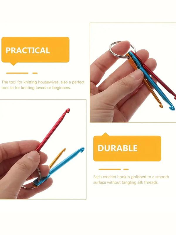 3pcs Minimalist Crochet Hook As Key Fob & Car Keychain, Multifunctional Crochet Hook for Knitting & Weaving, Fashionable & Versatile Tool for Daily Use