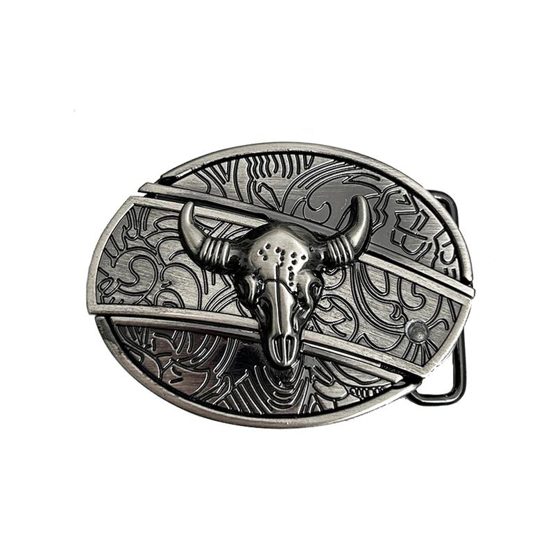 Oval removable western cowboy cowgirl Belt Buckle sunflower & cow Western Fashion