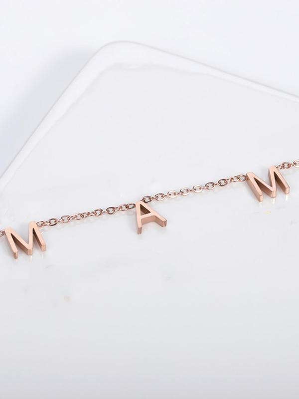 2024 New Stylish Letter Charm Necklace for Women, Stainless Steel Mama Chains Necklace, Women Accessories As Gift, Elegant Fashion Vintage Jewelry for Women for Fall 2024