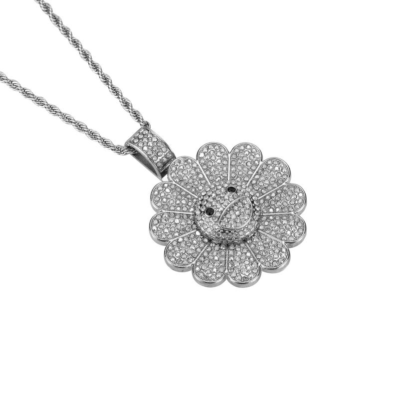 Sunflower Shiny Necklace Women's Original Fashion Men's Couple Jewelry Rotating Jewelry gertiepink nosering letter necklace tattoo  necklace street jewelry