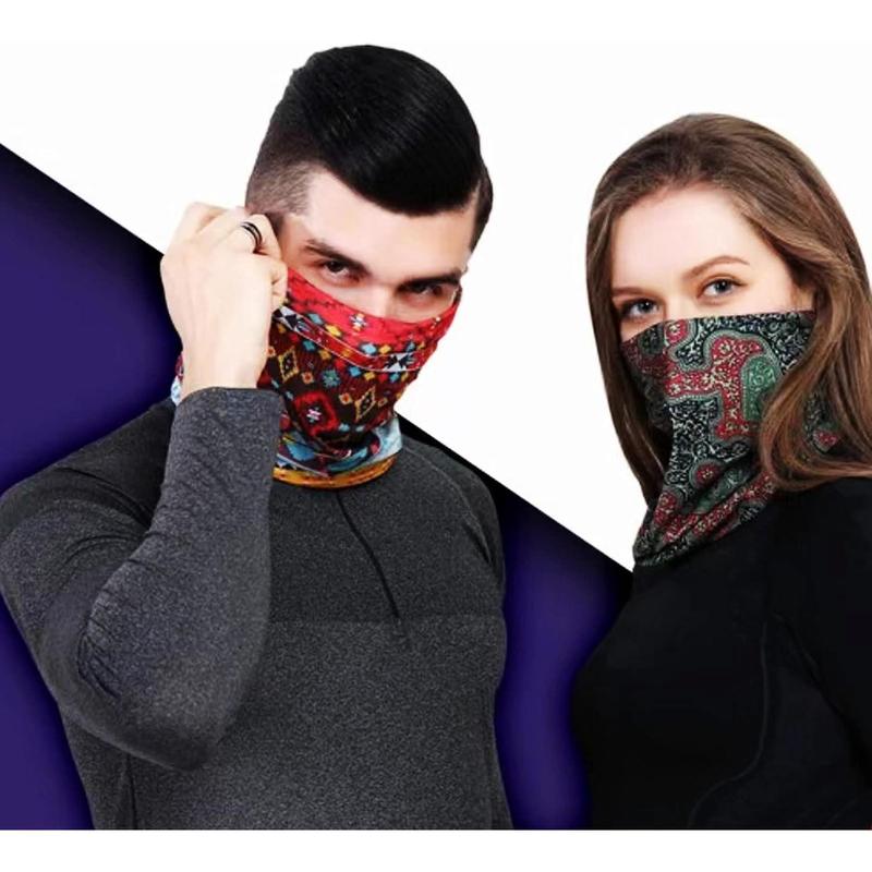 Neck Gaiter Mask Face Scarf Bandana Tube Cover Headwear Balaclava Headband Headwrap for Men and Women