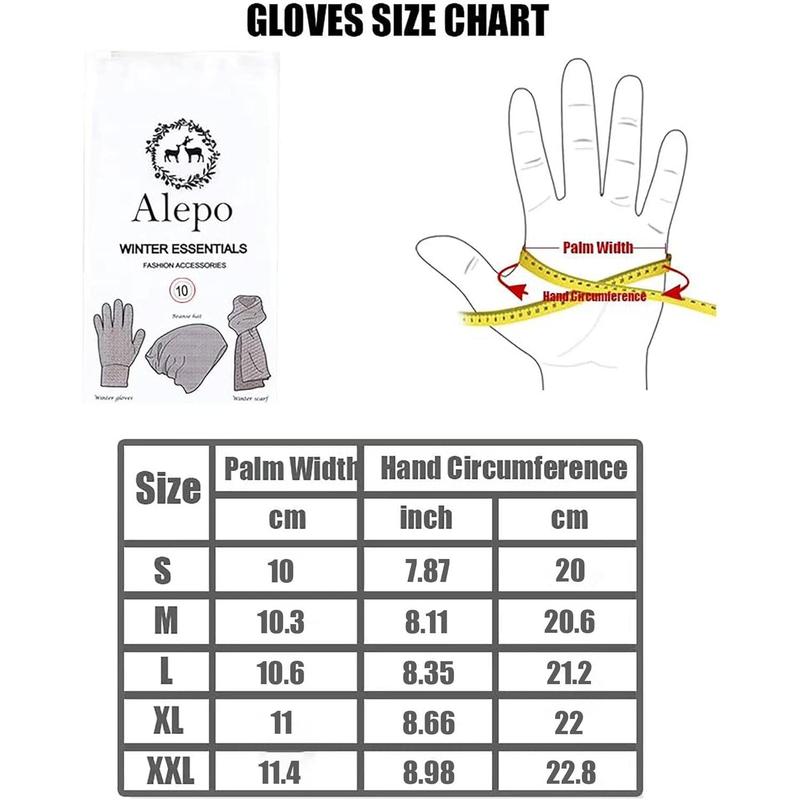 Winter Leather Gloves for Men, Warm Thermal Touchscreen Texting Typing Dress Driving Motorcycle Gloves Wool Lining