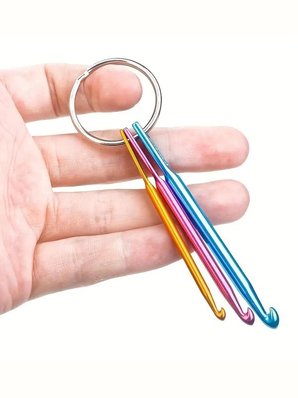 3pcs Minimalist Crochet Hook As Key Fob & Car Keychain, Multifunctional Crochet Hook for Knitting & Weaving, Fashionable & Versatile Tool for Daily Use