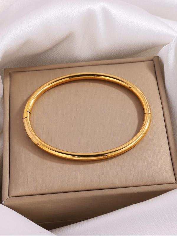 Exquisite Fashion Simple Stainless Steel Bangle Bracelet,  2 Pcs Fashion Jewelry , Suitable for Gifts for Girlfriend