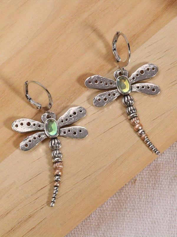 Retro Dragonfly Design Dangle Earrings, Fashionable Jewelry for Women, Trendy All-match & Exquisite Jewelry for Birthday Gift