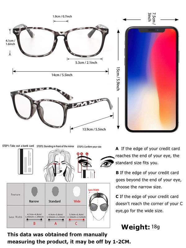 Vintage Square Frame Eyeglasses for Men & Women, Trendy Casual Eyeglasses for Everyday Use, Fashion Accessories for Outdoor Activities