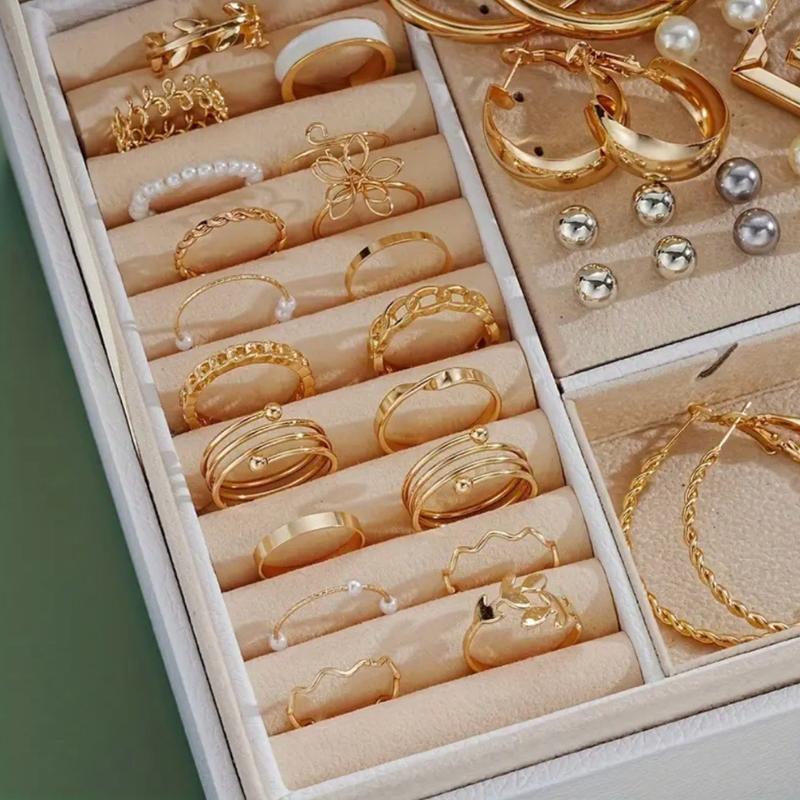 56 piece jewelry set. Earrings, rings, necklace