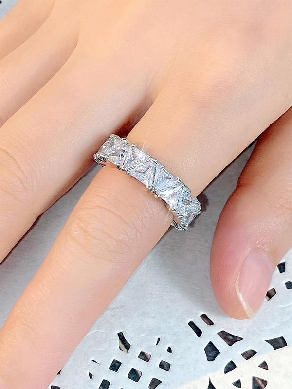 Elegant Rhinestone Decorated Ring, Fashion Accessories for Women for Party, Daily Clothing Decor, Trendy All-match & Exquisite Jewelry for Birthday Gift