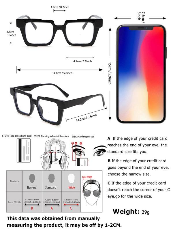 Unisex Simple Style Clear   Leopard Square Frame Eyeglasses, Trendy Casual Eyeglasses for Everyday Use, Fashion Accessories for Outdoor Activities