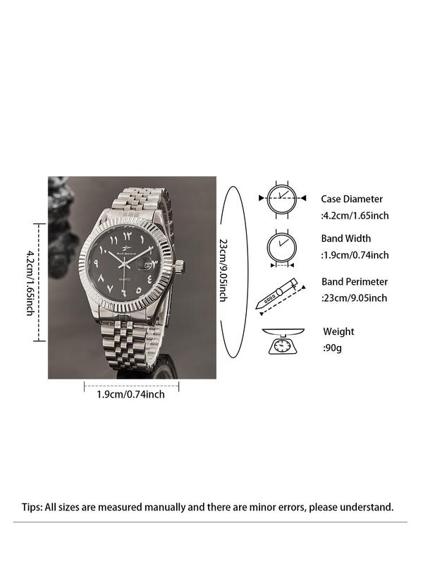 Men's Business Fashion Round Dial Analog Quartz Watch, Fashion Watch for Party, Daily Clothing Decor, Trendy All-match & Exquisite Watch for Birthday Gift with Box