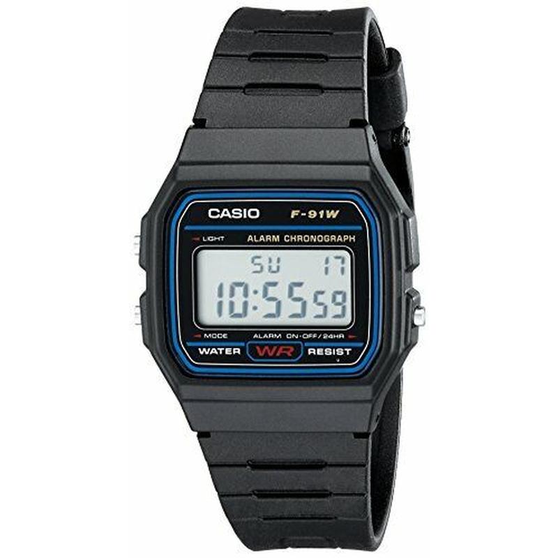 Casio F91W-1 Men'S Classic Black Resin Band Alarm Chronograph LCD Digital Watch Does not apply