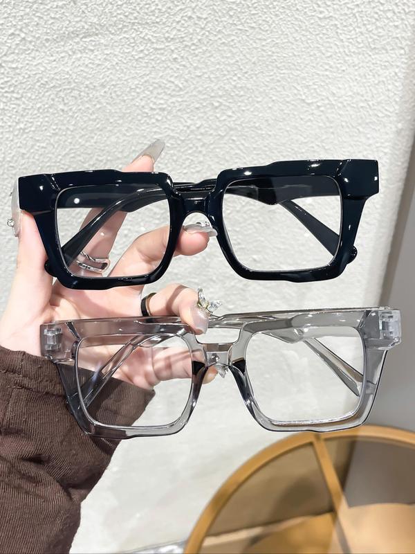 Unisex Simple Style Clear   Leopard Square Frame Eyeglasses, Trendy Casual Eyeglasses for Everyday Use, Fashion Accessories for Outdoor Activities