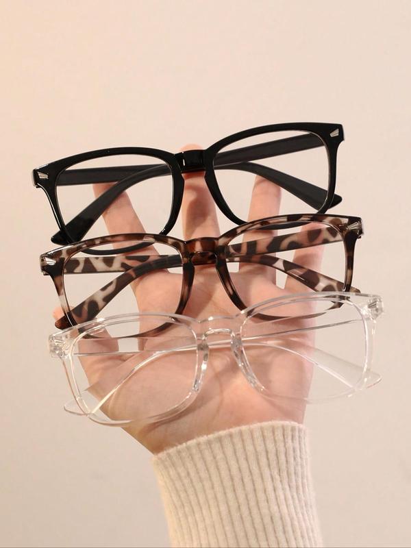 Vintage Square Frame Eyeglasses for Men & Women, Trendy Casual Eyeglasses for Everyday Use, Fashion Accessories for Outdoor Activities